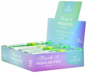 Маркер для выделения текста 1-5мм зеленый неон Lorex Mark it NEON