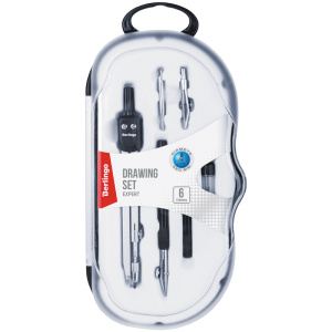 Готовальня 6 предметов циркуль 135мм Berlingo Expert