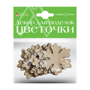 Декор из дерева № 8 Снежинки цветочки