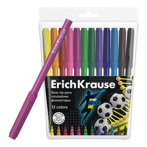 Фломастеры 12 цветов ErichKrause Sport DNA