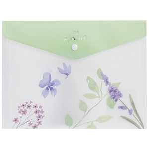 Папка на кнопке А5 180мкм Природа Синие цветы