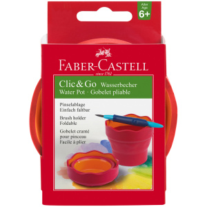 Непроливайка Faber-Castell Clic&Go складная красная