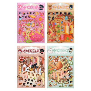 Наклейки румбокс 12,5x15см 3л Кафе у котика