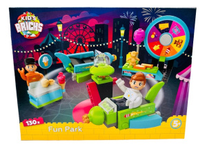 Конструктор 130 деталей Kids Brick's Парк развлечений 
