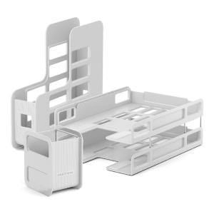 Набор настольный 3 предмета пластиковый ErichKrause Techno Classiс белый