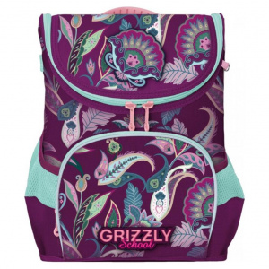 Рюкзак Grizzly школьный  фиолетовый RAn-082-2 