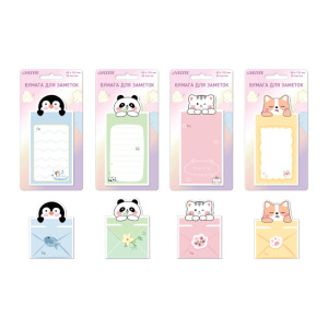 Бумага для заметок конверт deVENTE Весёлые звери 56x123мм 20л