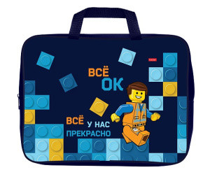 Папка для трудов А4 текстильная 350х265х40мм с ручками Bricks