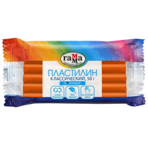 Пластилин Гамма классический 50г оранжевый