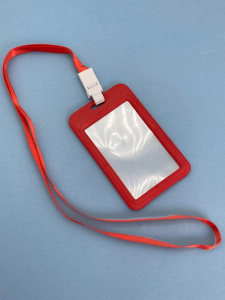 Бейдж с шнурком Clear color red (11*7см)