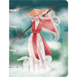 Тетради на кольцах А5 100л Клетка Девушка в кимоно