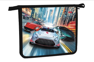 Папка для тетрадей А5 1 отделение 205х240х40мм на молнии Ночные гонки