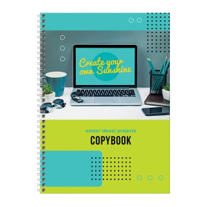 Тетрадь А4 100л клетка BG Рабочее настроение на спирали твердая обложка