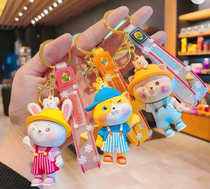 Брелок для ключей DB-85 Зверята Adorable 13см с карабином и лентой цвета ассорти