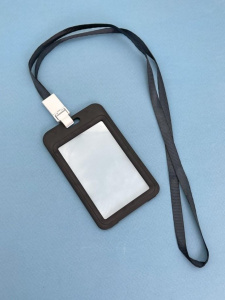 Бейдж шнурком Clear color black (11*7см)
