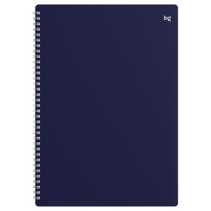 Тетрадь 80л А4 клетка на гребне BG Base пластиковая обложка синий