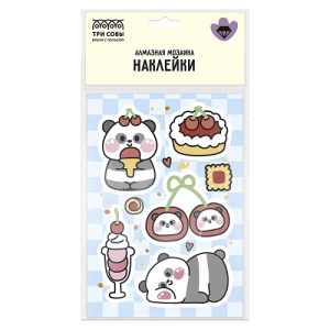 Алмазная мозаика наклейки ТРИ СОВЫ Панда