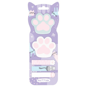 Флажки-закладки и самоклеящиеся блоки в наборе MESHU Paws 20л