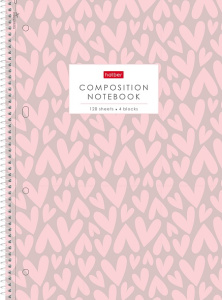 Тетрадь А4 120л клетка LOVE IS 4 цветных разделителя на спирали