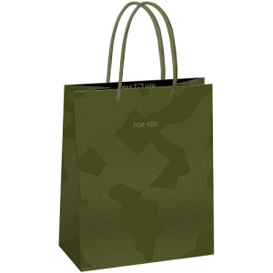 Пакет подарочный 18х2х10см MESHU Green pattern