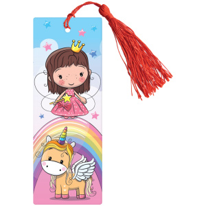 Закладка для книг 3D с линейкой 150x55мм ArtSpace Unicorn декоративный шнурок