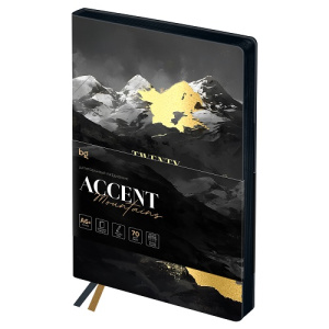 Ежедневник датированный 2026г А6+176л мягкий переплет кожзам BG Accent. Mountains