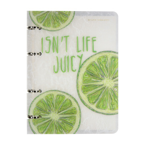 Тетрадь на кольцах А5 80л клетка FRESH & FRUITY Лайм BrunoVisconti пластиковая обложка