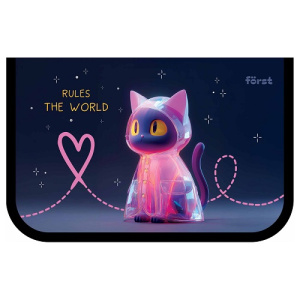 Пенал 1 отделение Först The Star Cat 200х130мм