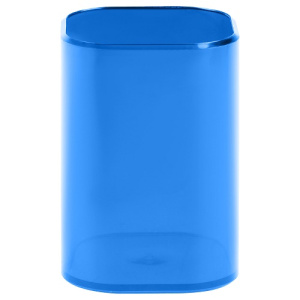 Стакан для канцелярских принадлежностей Фаворит СТАММ квадратная тонированная синяя