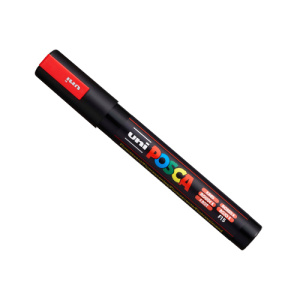 Маркер POSCA PC-5M флуоресцентно-красный 1.8 - 2.5мм пулевидный наконечник
