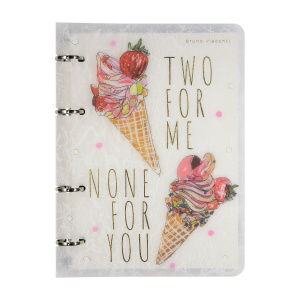 Тетрадь на кольцах А5 80л клетка BrunoVisconti Мороженое Сахарный рожок пластиковая обложка