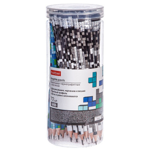 Карандаш чернографитный HB с ластиком Cubes круглый корпус