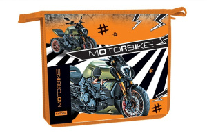 Папка для тетрадей А5 1 отделение Hatber Мотобайк 205х240х40мм на молнии