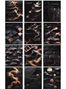 Комплект тематических тетрадей 12 предметов 48л BLACK&GOLD