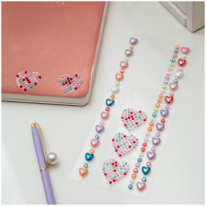 Наклейки акриловые MESHU Bright hearts 25х7,8см стразы 426 наклеек