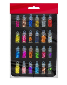 Блестки для декора 24 вида по 2гр ОСТРОВ СОКРОВИЩ в тубах 