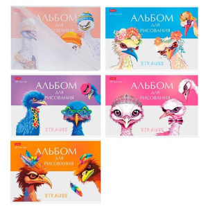 Альбом для рисования А4 48л Пластиковая обложка тиснение