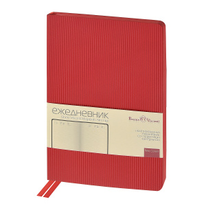 Ежедневник недатированный А5 256 стр линия BrunoVisconti Megapolis slim flex красный