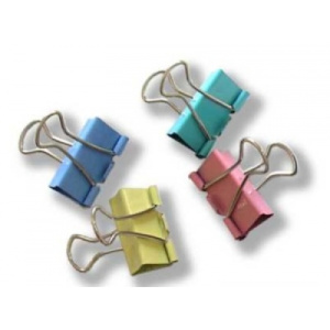 Зажим для бумаг 15мм цветной