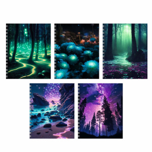 Тетрадь А5 96л клетка Chameleon Фантастические пейзажи