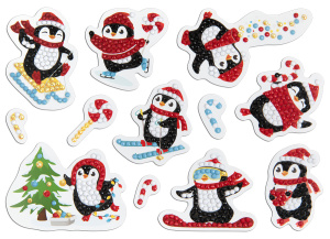 Алмазная мозаика наклейки Пингвины 19,5 х 14 см ФРЕЯ 