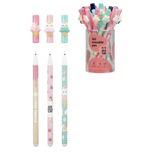 Ручка гелевая стираемая 0,5мм MESHU Ice cream синяя ассорти