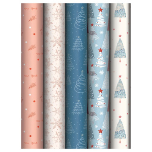 Упаковочная бумага 70х100см MESHU Christmas time 80г/м2