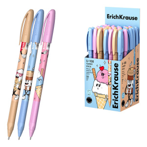 Ручка шариковая 1,0мм черные чернила ErichKrause U-108 Stick Yummy Ultra Glide Technology