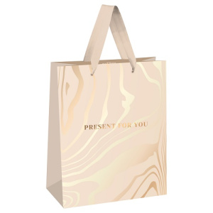 Пакет подарочный 26х32х12см MESHU Beige
