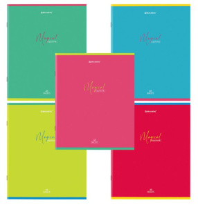 Тетрадь А5 48л BRAUBERG скоба линия обложка картон Magical Colors