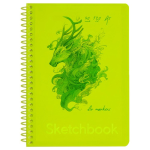 Скетчбук 40л А5 BG Neon. Yellow маркерная бумага 120г/м2
