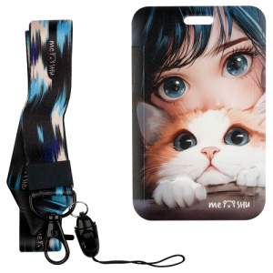 Бейдж вертикальный MESHU Sensitive 110х70мм лента с карабином 2D печать