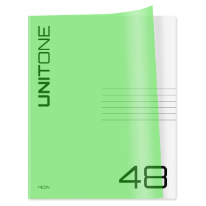 Тетрадь 48л клетка BG UniTone Neon пластиковая обложка ассорти