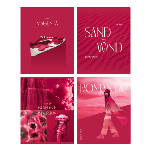 Тетрадь 48л А5 клетка BG Viva magenta soft-touch ламинация